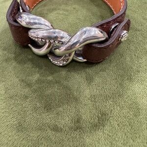 Brighton leather and silver bracelet